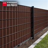 Mit den Sichtschutzstreifen in braun, schwarz, grün, grau, weiß wird der Zaun optisch ein Hingucker